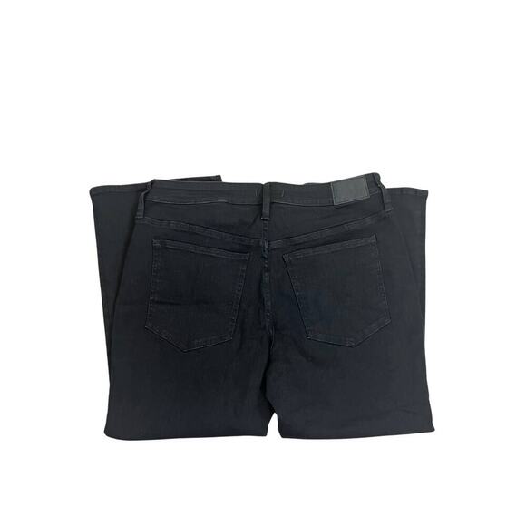 Madewell Curvy Kick Out Mid Rise Cropped Jeans in Black Size W33P Denim Pockets - Picture 3 of 4